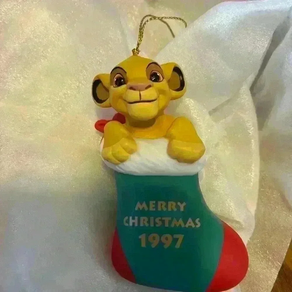 Grolier Disney Christmas Ornament Simba 1997 The Lion King-Porcelain/Ceramic